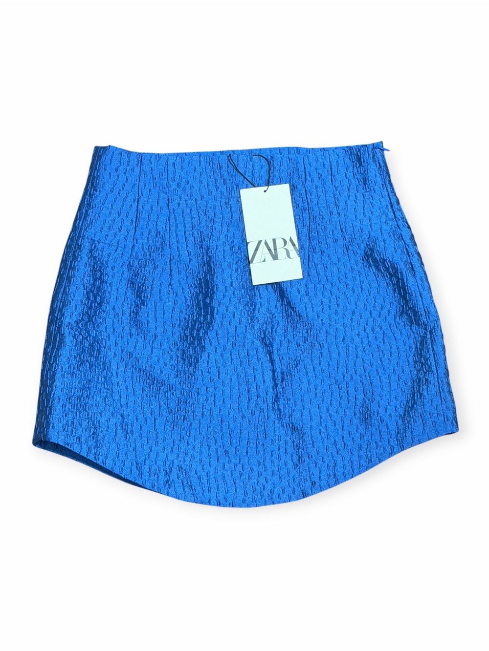 Zara Blue Textured Mini Skirt Size S NWT